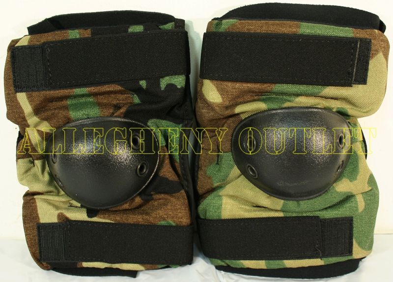 Elbow Pads Bijans WOODLAND Camo USGI US Army LARGE NEW