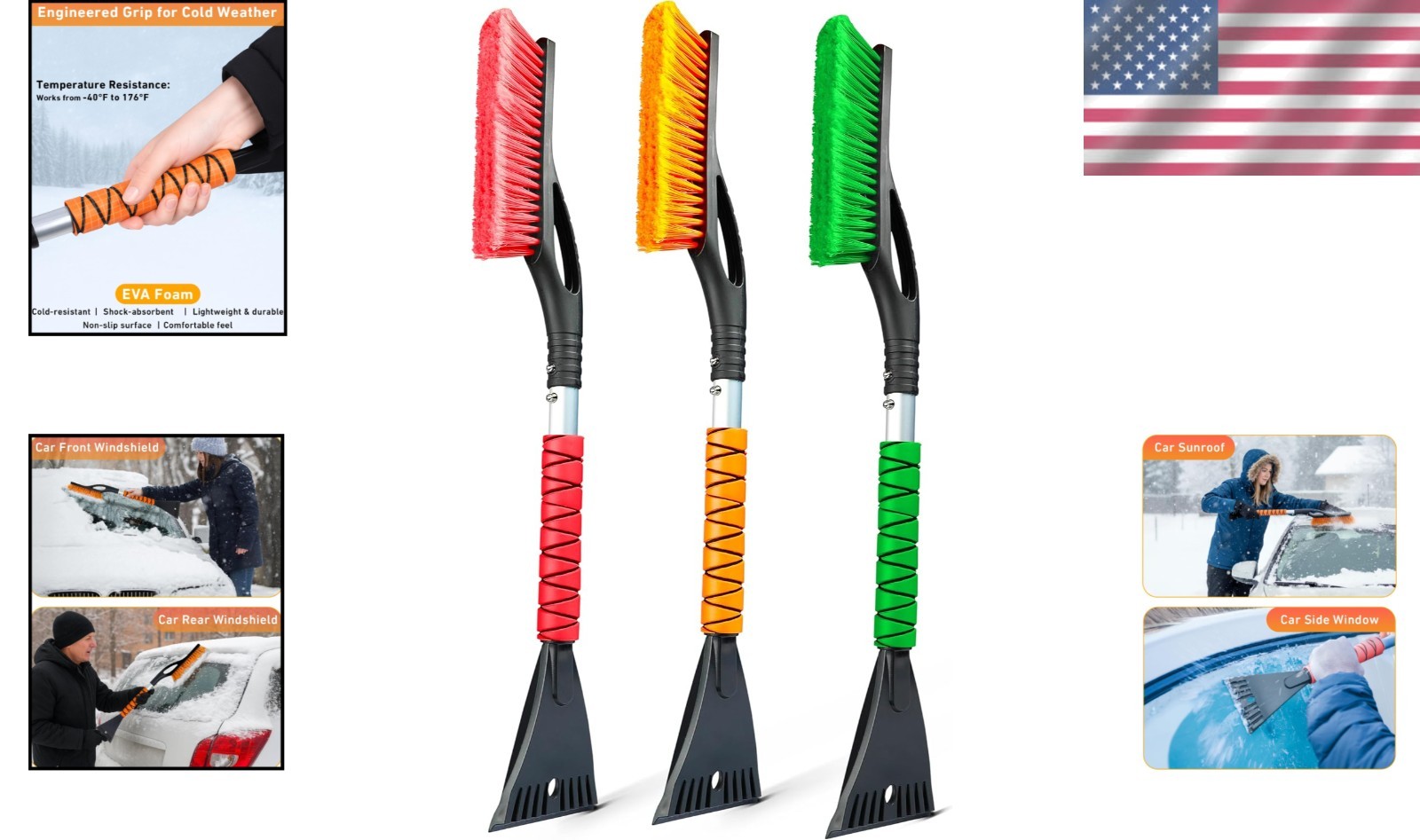 Car Windshield Snow Brush & Ice Scraper Combo