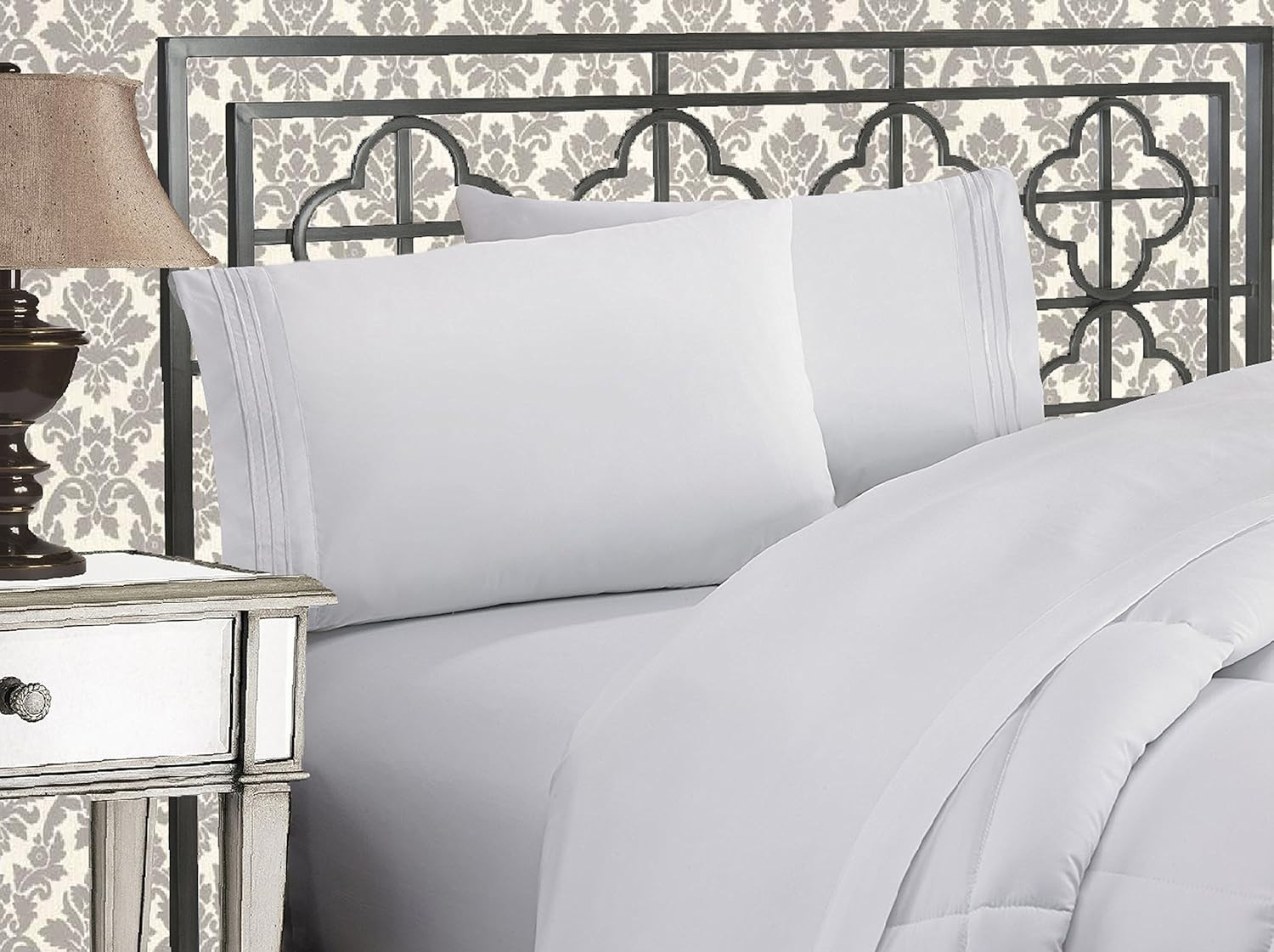 Luxury Full Bed Sheet Set 1500 Premium Microfiber Hotel Quality White 4PC