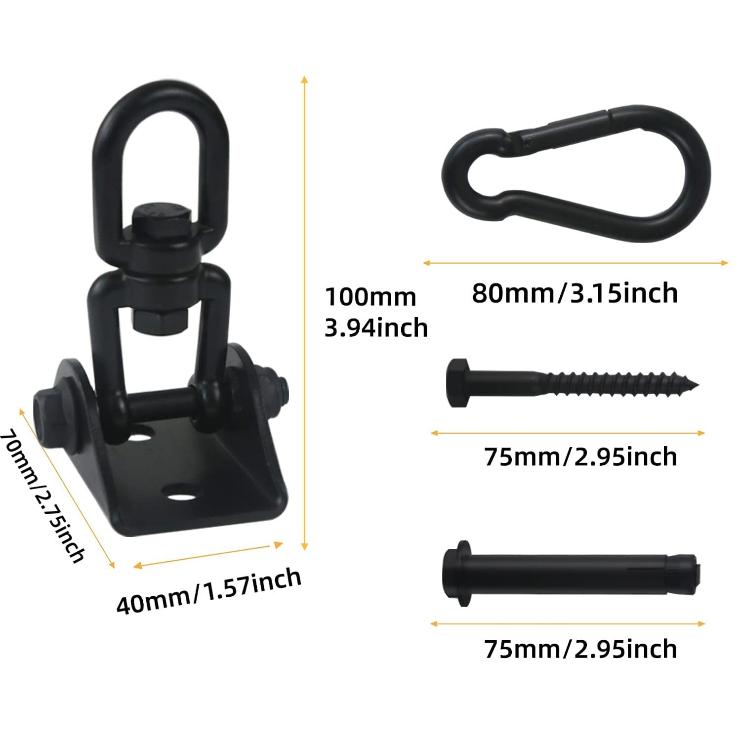 Hammock Hanging Kit, 1000 lb Capacity Heavy Duty 360° Rotate Swing Hooks for ...