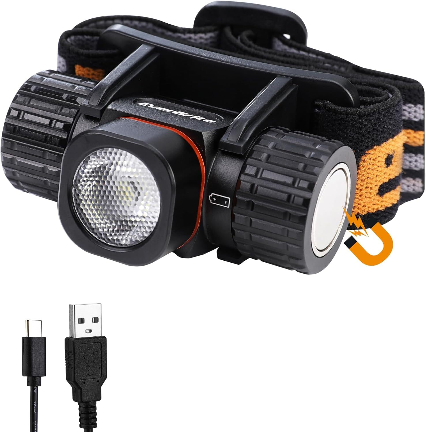 EverBrite Rechargeable Headlamp, 500 Lumen with 4 Light Modes Magnetic Base NEW