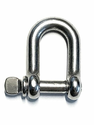 Stainless Steel 316 D Shackle 5/32" (4mm) Marine Grade Dee