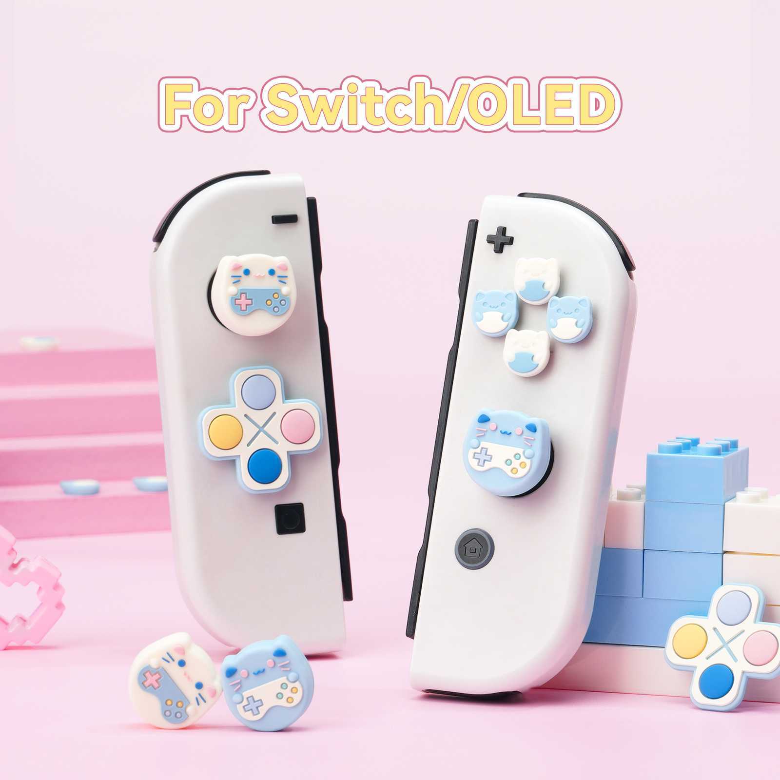 GeekShare D-Pad Button Caps & Thumb Grips for Nintendo Switch/ OLED Game Cat