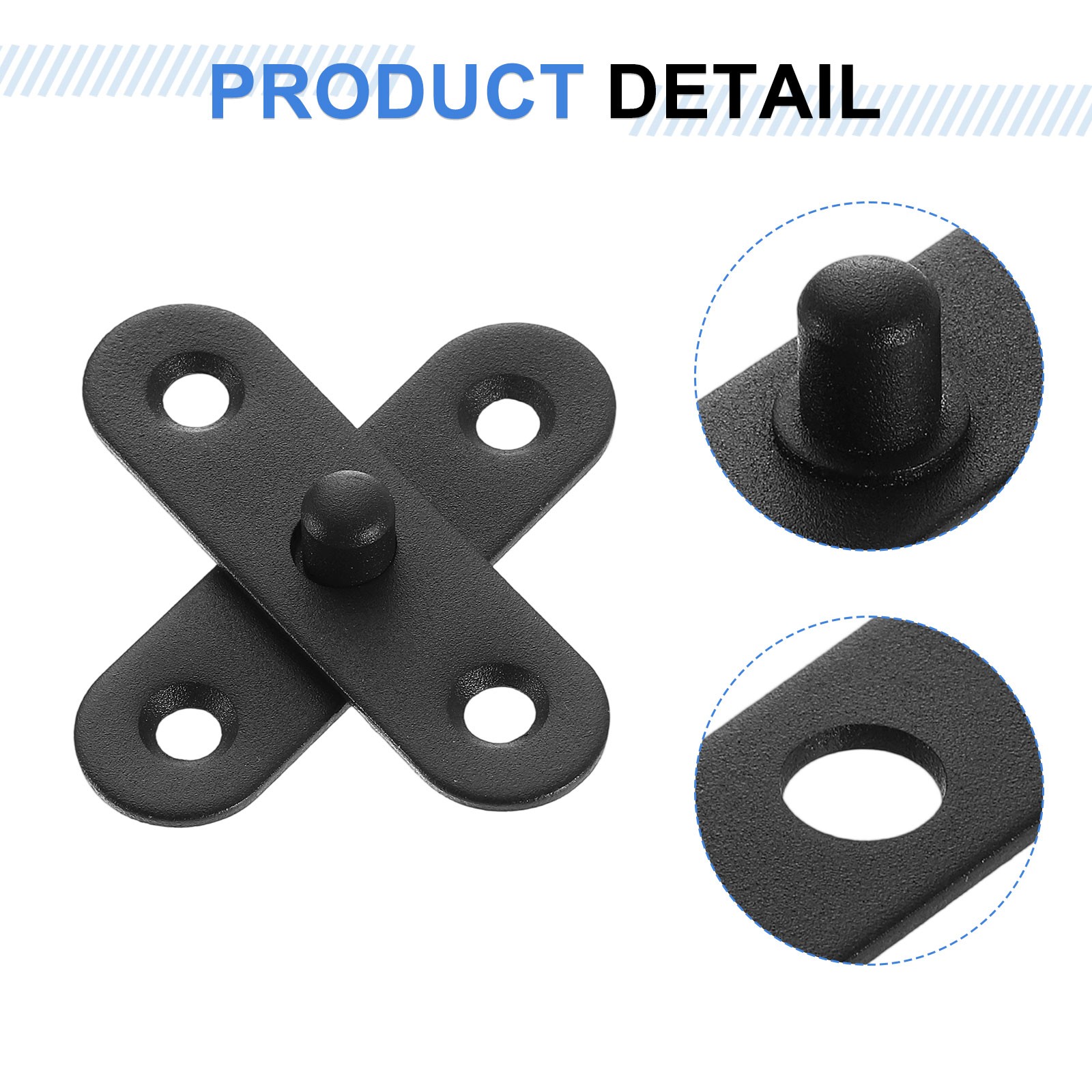 2Pcs 360 Degree Rotating Pivot Hinges, 57 x 16.3mm Concealed Hinge, Black