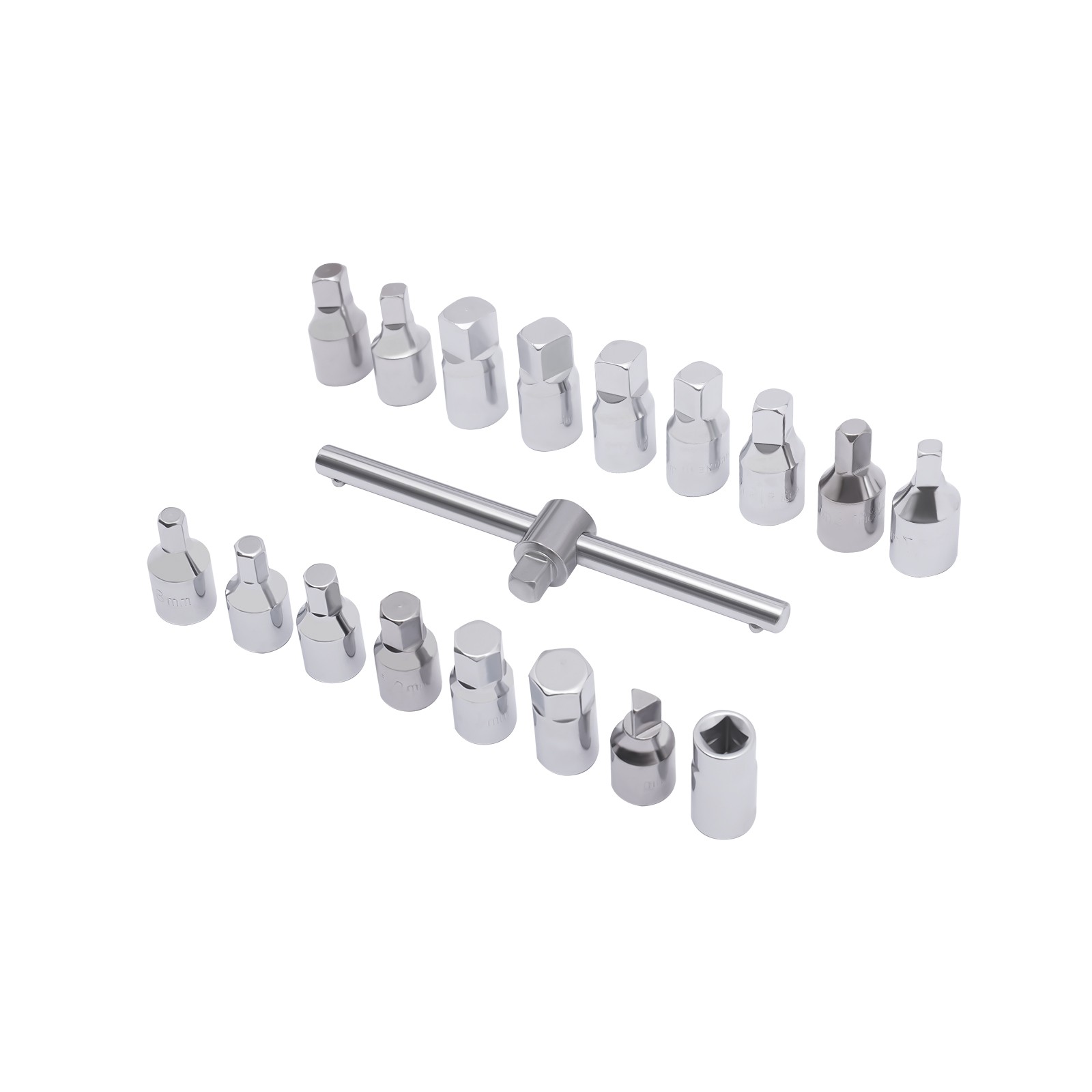 18PCS Oil Drain Pipe Plug Square Triangle Socket 3/8'' Drive Removal Tool Set