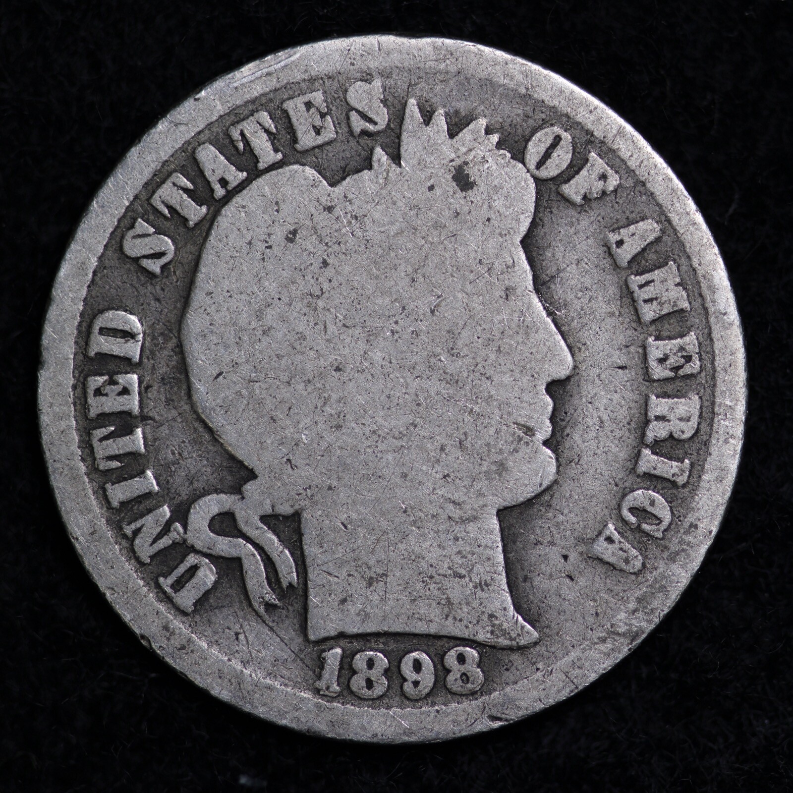 1898 Barber Silver Dime B007
