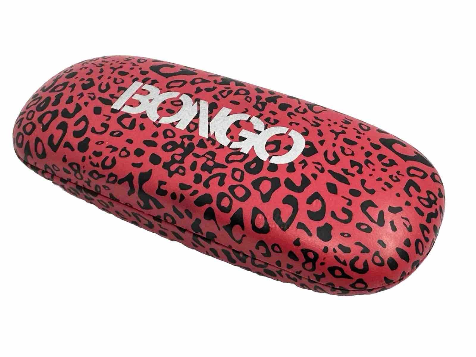 NEW Bongo Red Animal Print Hard Clamshell Eyeglasses Case With Spring Closure