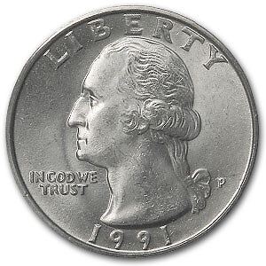 1991-P Washington Quarter BU - SKU#6516