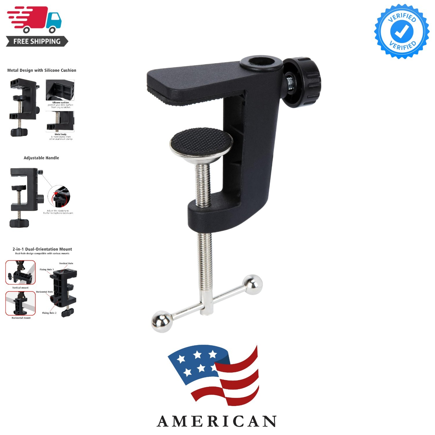 Metal Desk Clamp For Microphone Suspension Boom Scissor Arm Stand Holder with...