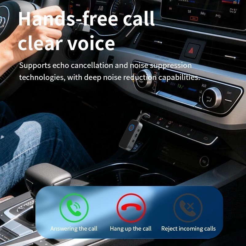 2-in-1 Wireless Bluetooth 6.0 Transmitter Receiver Adapter Audio 3.5mm Jack Aux