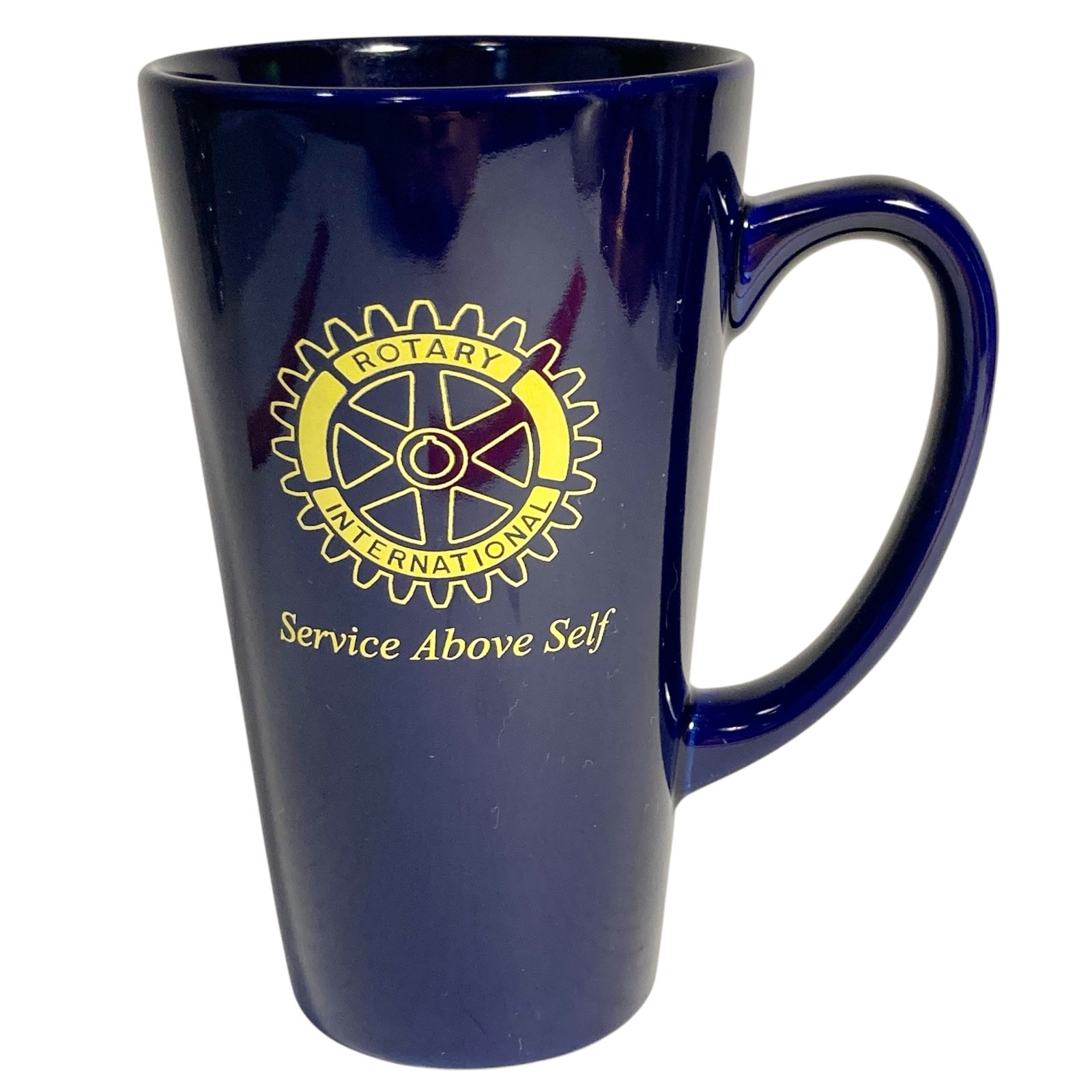 Vintage Rotary Club International Coffee Mug Cup Tall Service Above Self Blue