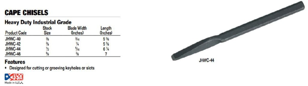 Williams C-40 Cape Chisel, 3/16-Inch
