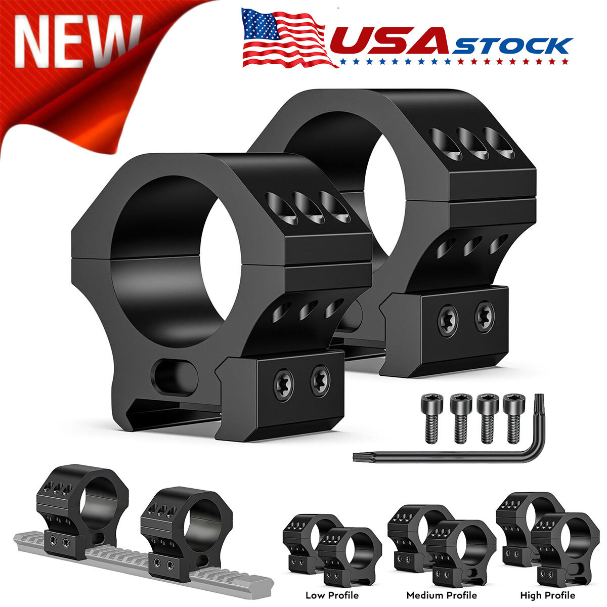 30mm Scope Rings Low/Medium/High Profile Scope Mount For Standard Picatinny Rail