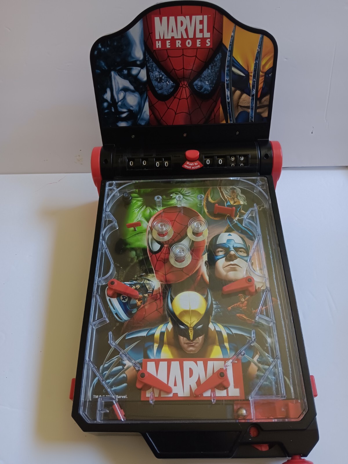 Marvel Heroes Pinball Machine Electronic Tabletop Arcade Toy Vintage