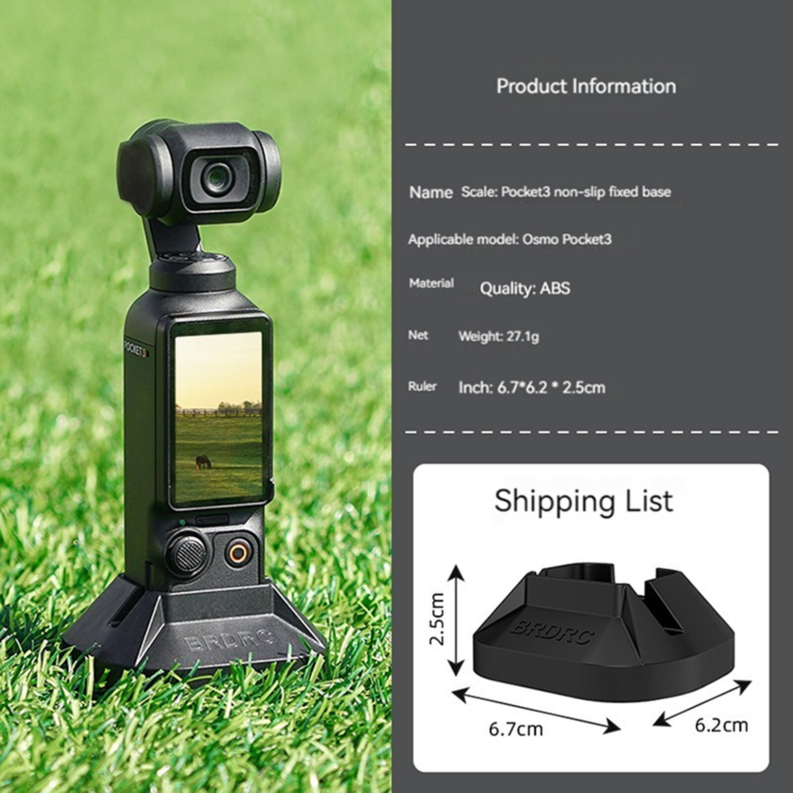 Base Bracket Increased Support Stabilization for Osmo Pocket 3