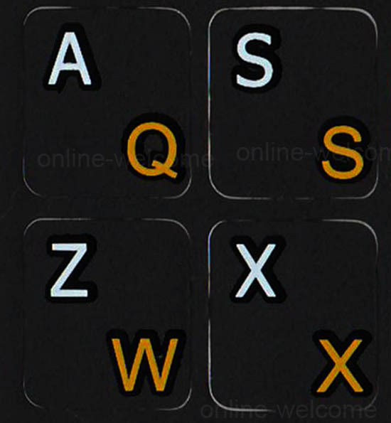 French Azerty-English black non transparent