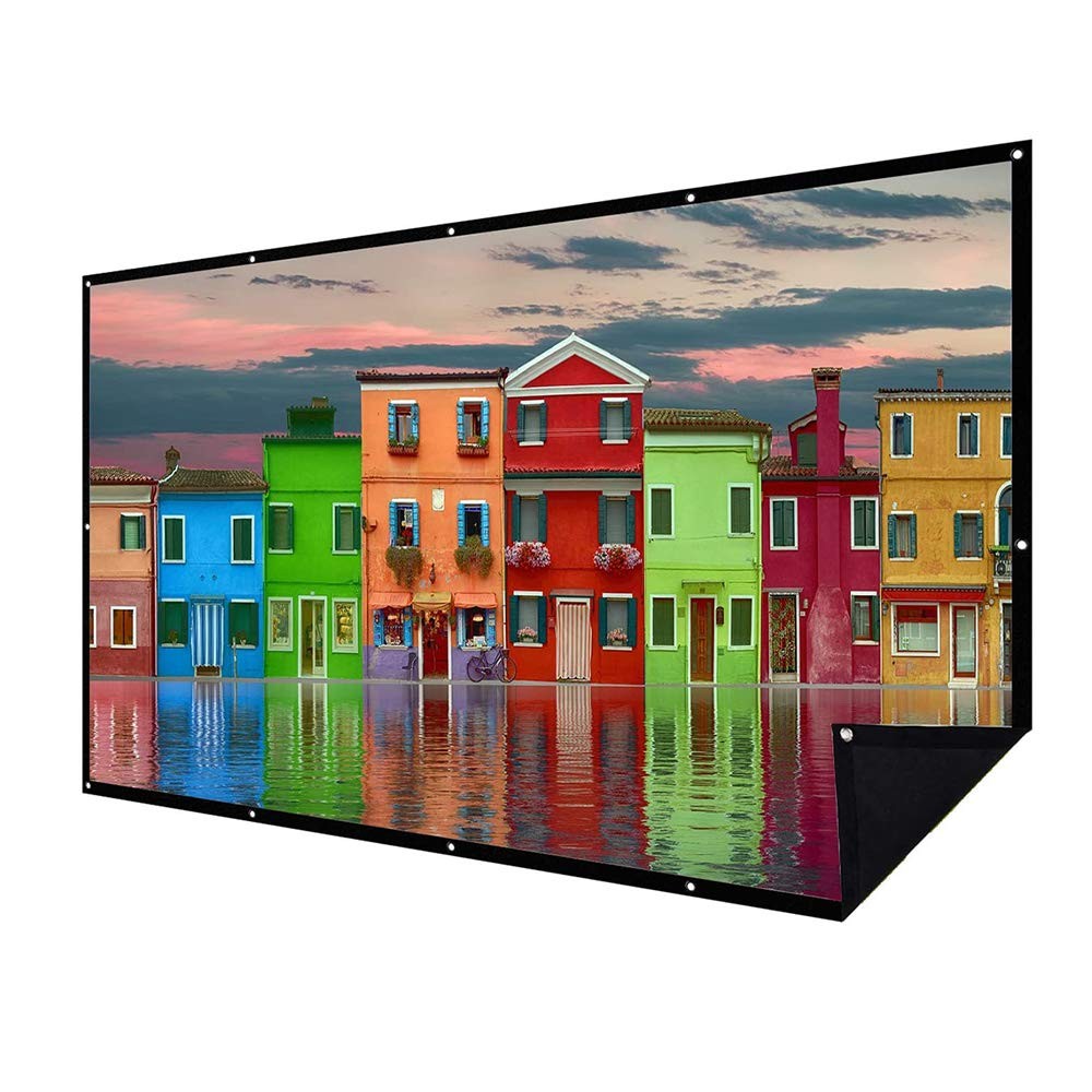 NIERBO Double Layer Projector Screen 150 inch 16:9 Portable Projection Movie Scr