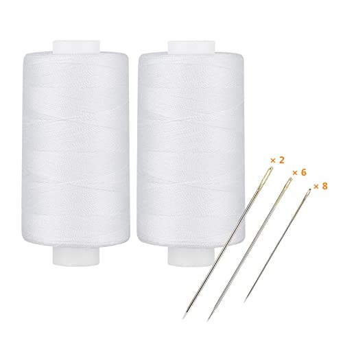 All Purpose Thread Polyester 400 Yards (2 White) 2 white