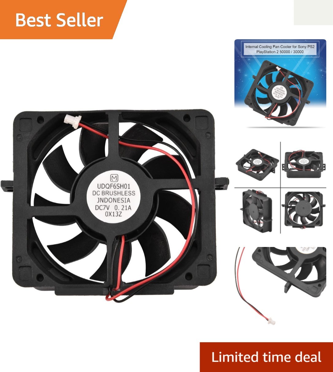 Replacement 30dB PS2 Cooler Fan, 2-Pin Connector, Easy Swap Installation