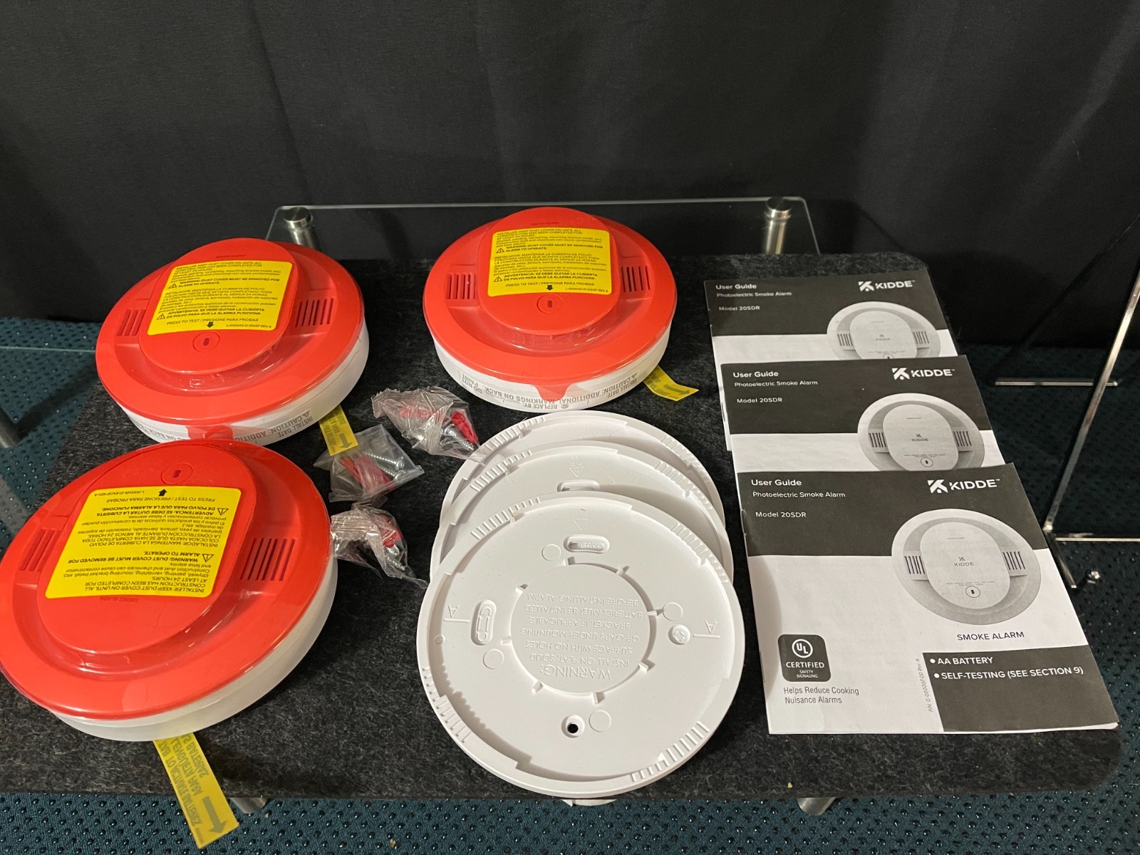 Lot of 3 - Kidde Smoke Detectors w/Photo Electric Sensor 20SDR Battery Powered