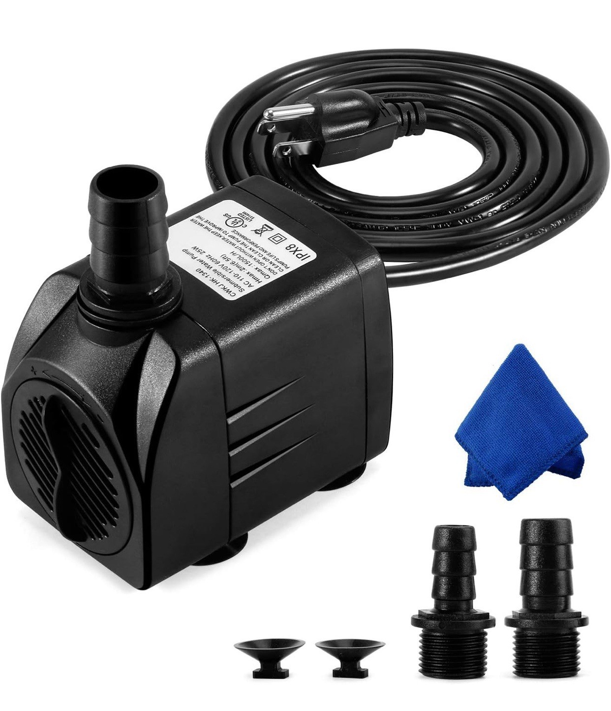 cwkj fountain pump 400gph submersible water pump durable 25w outdoor fountain