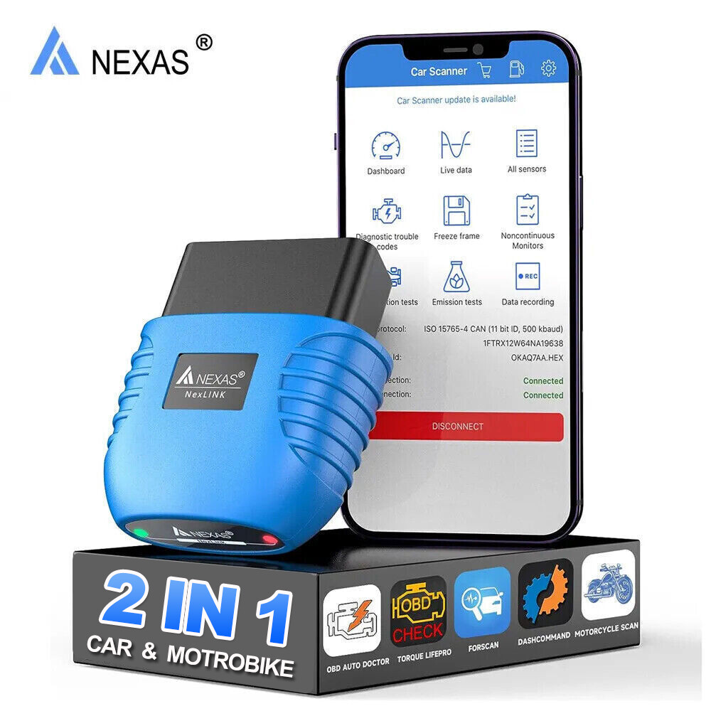 NEXAS NexLink Bluetooth Car OBD2 Scanner Diagnostic Code Reader Check Engine US