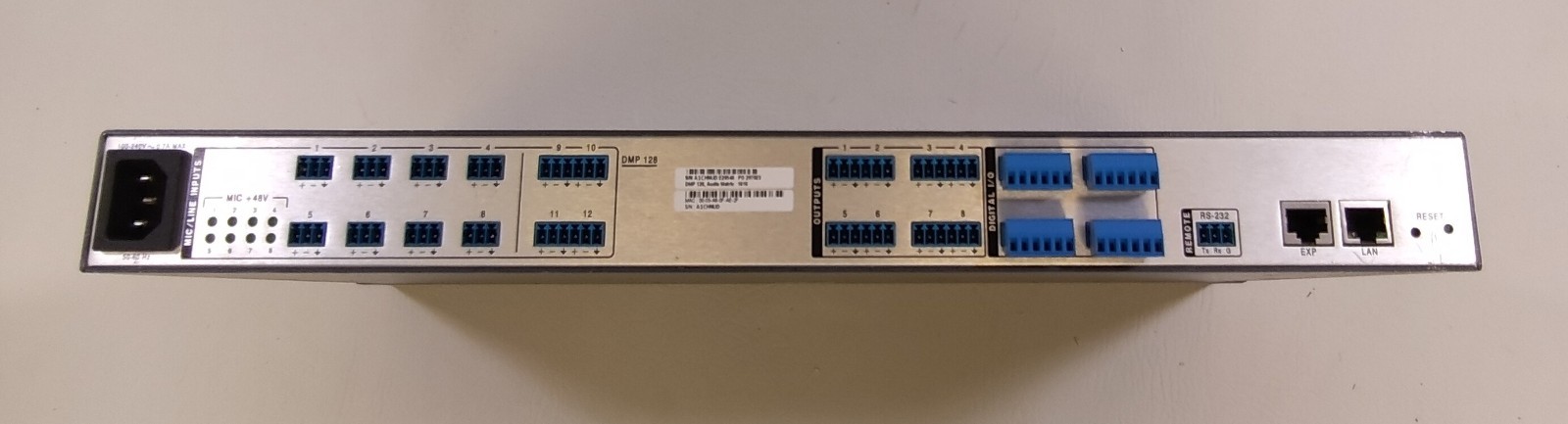 Extron DMP 128 12x8 Audio Digital Signal Processor DSP Matrix w/Power Cable