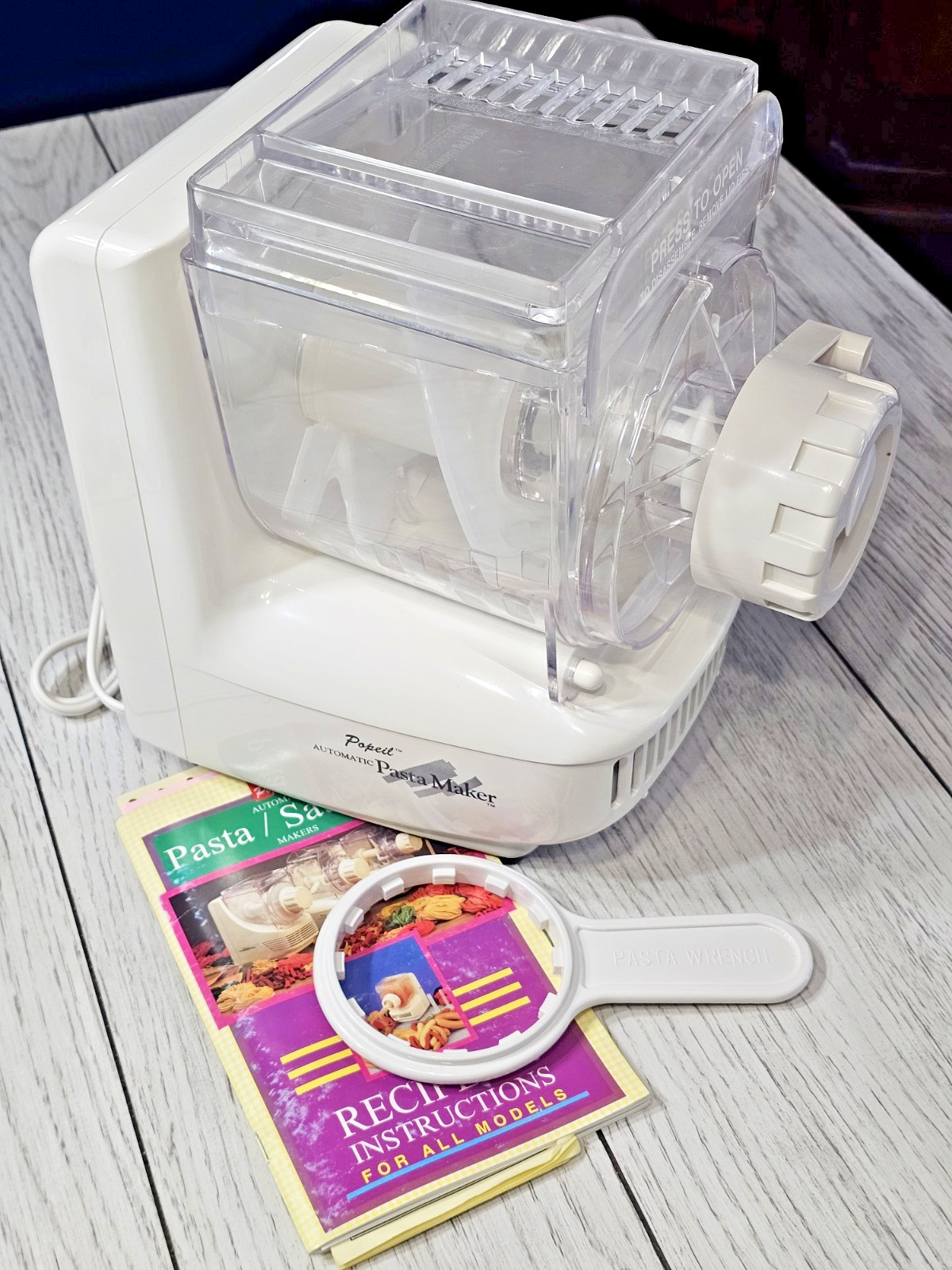 Popeil's P400 Automatic Pasta Maker Machine Multiple Attachments - Tested WORKS