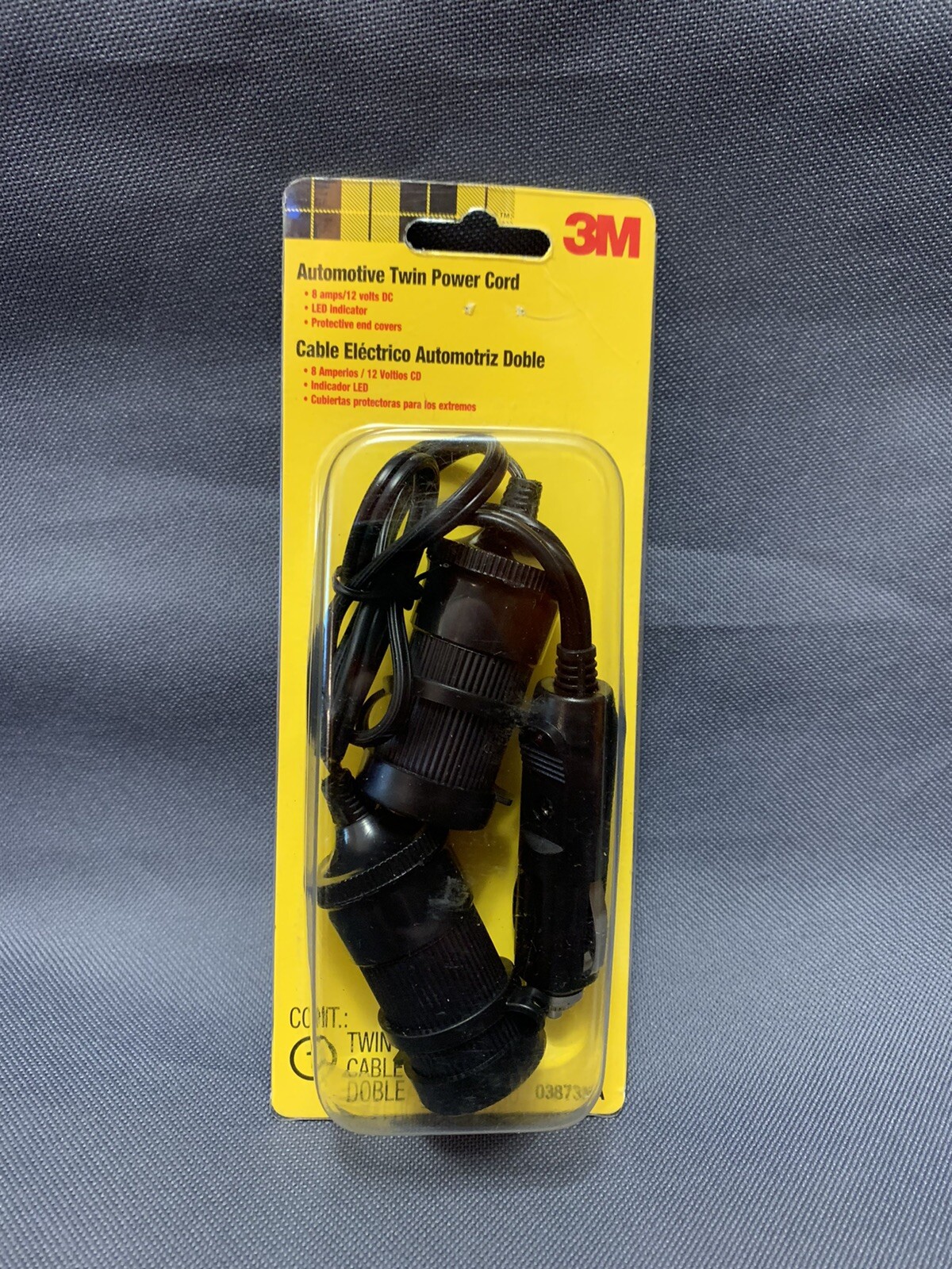 3M Auto Twin Power Cord with LED Indicator 12 Volt 03873NA  Socket Adapter