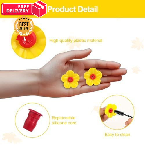 12pcs Hummingbird Feeder Replacement Flowers 12PCS, Yellow