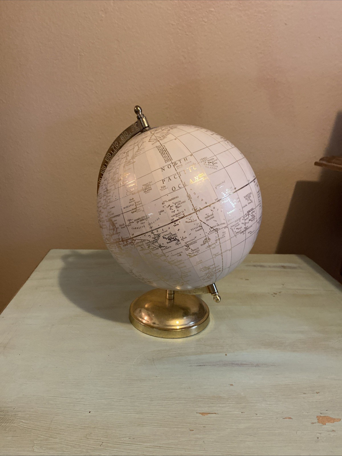 Gold 11” World Globe with Stand