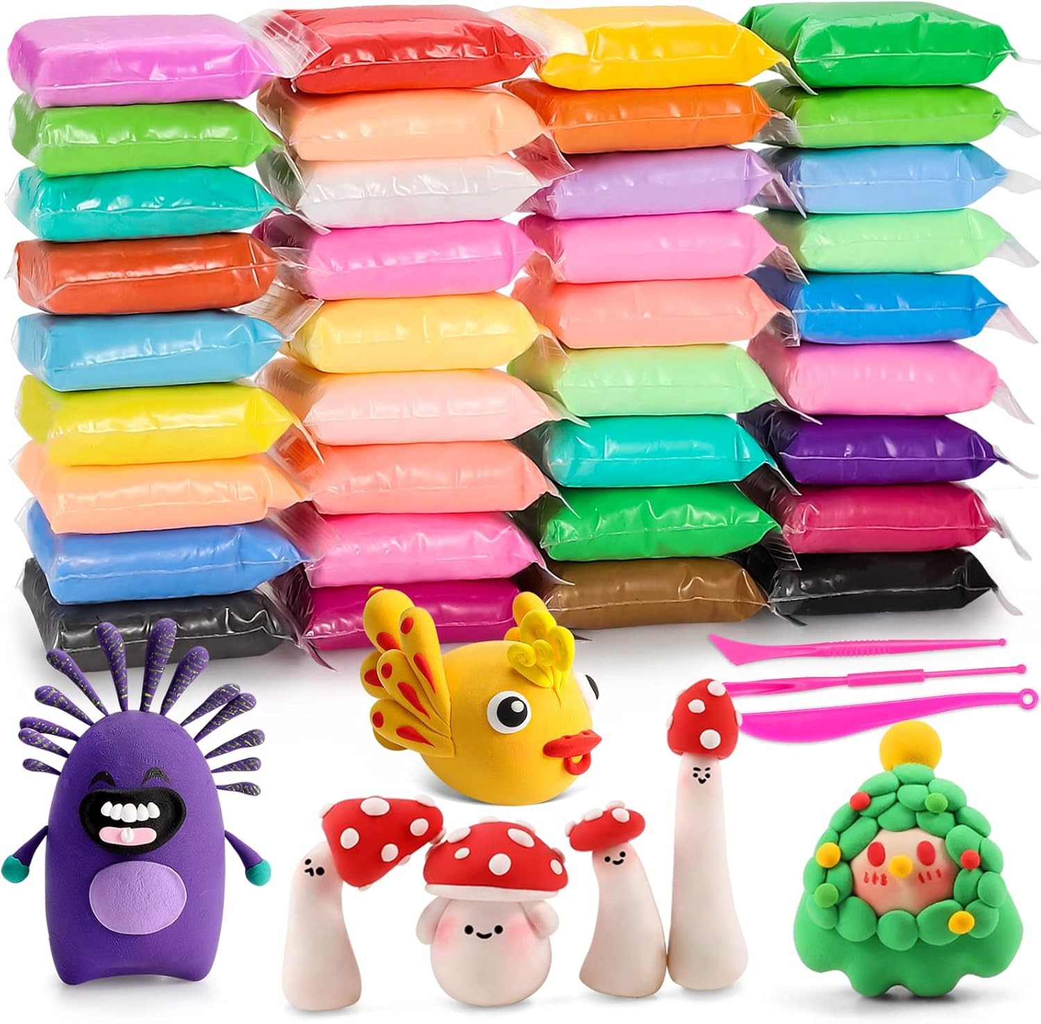 EDIFON Air Dry Clay Kit, 36 Colors Modeling with Tools, Ultra 36 colors