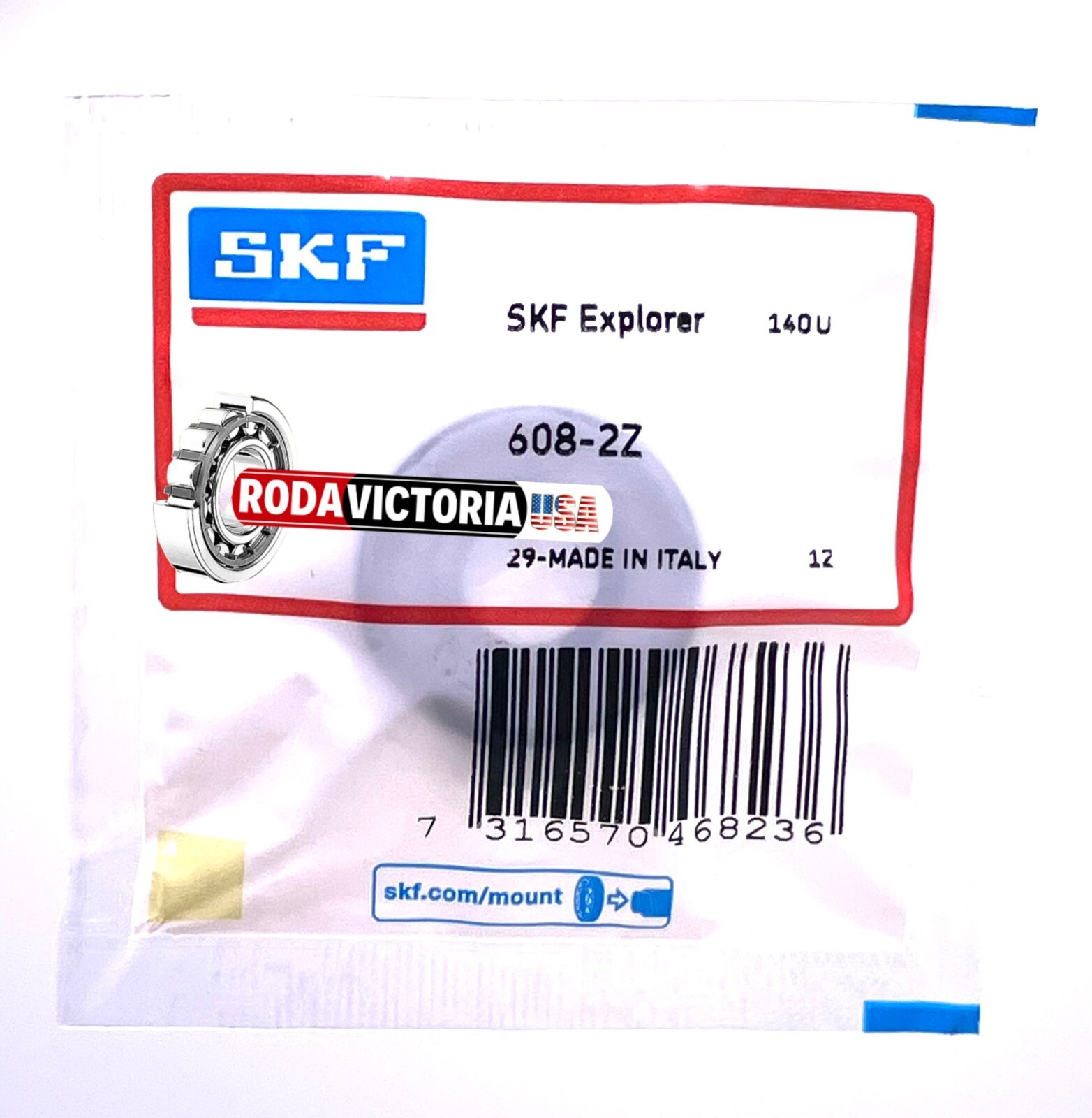 SKF 608 ZZ C3 Deep Groove Ball Bearing, Metal Shielded 8x22x7 mm