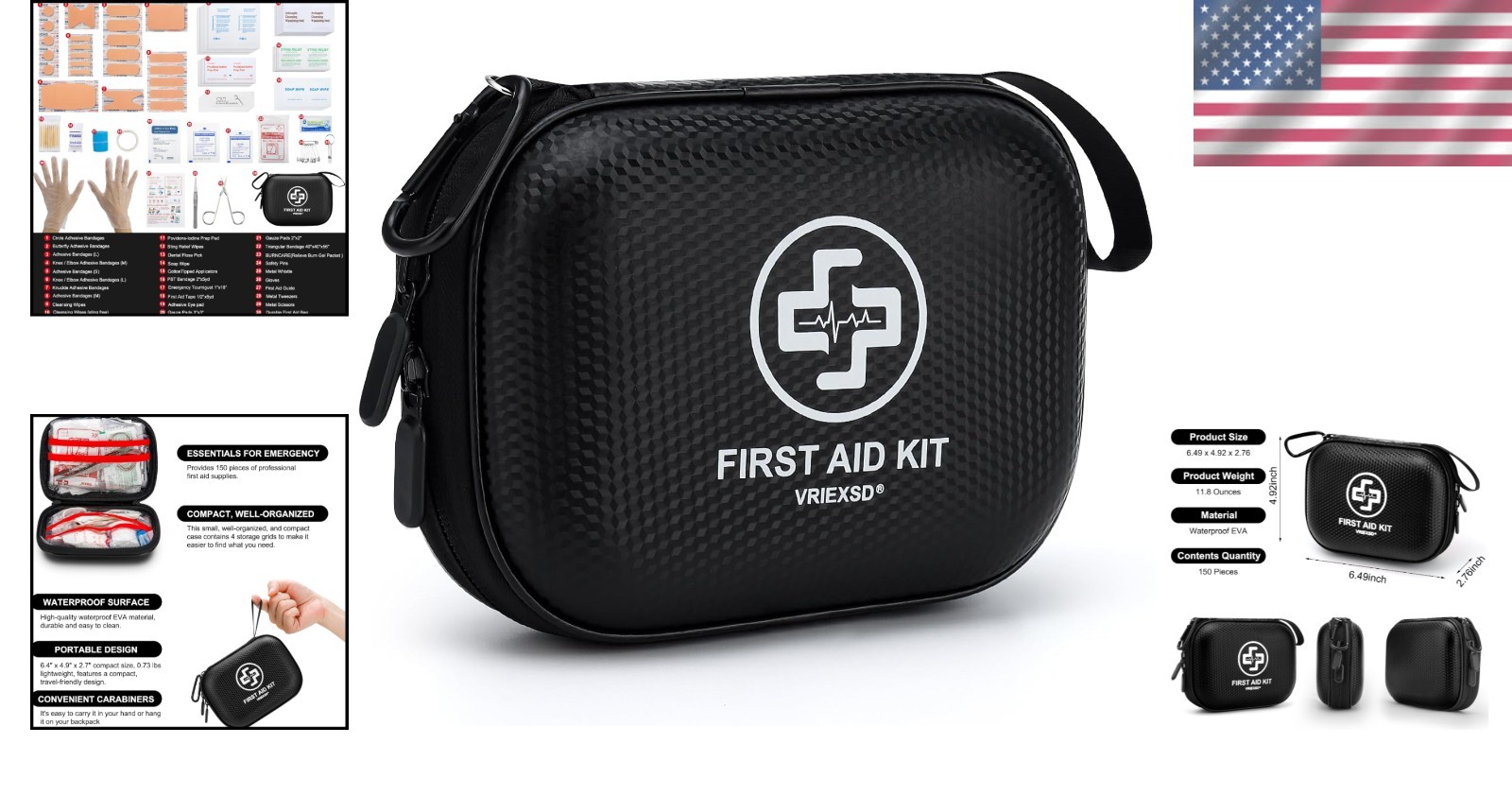 Durable 150-Piece Mini First Aid Kit - Compact, Portable & Ready for Emergencies