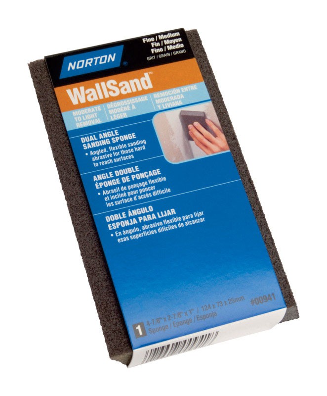 Norton 7660700941 Fine/Medium Dual Angle Paint & Drywall Sanding Sponge 4-7/8in.