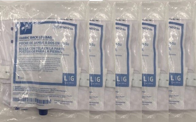 LOT OF 5 - MEDLINE Large 32oz - Fabric Back Leg Bags with Slide Tap - DYND12588