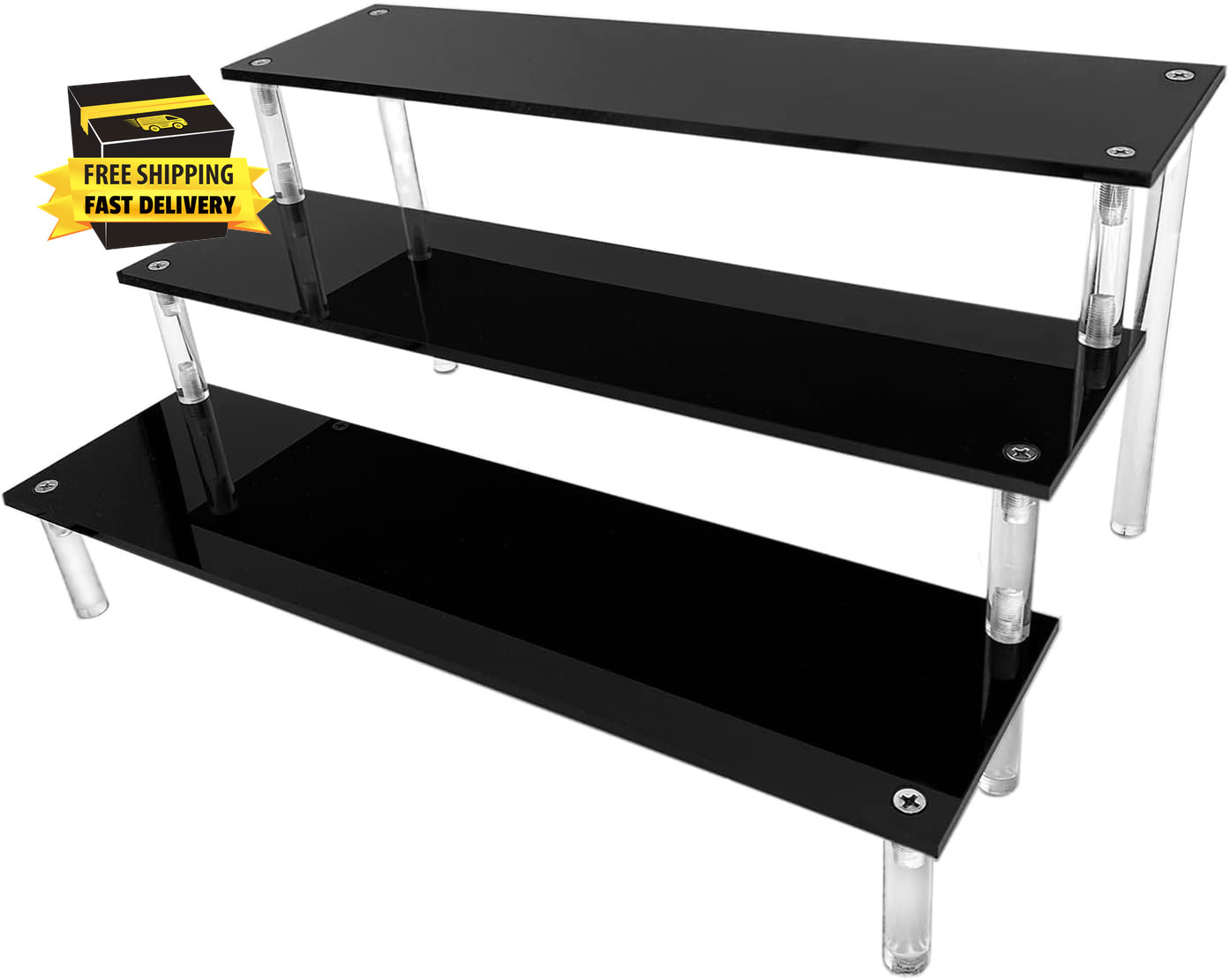 Acrylic Riser Black Acrylic Shelf Riser 3 Tier Perfume Organizer Cologne Display