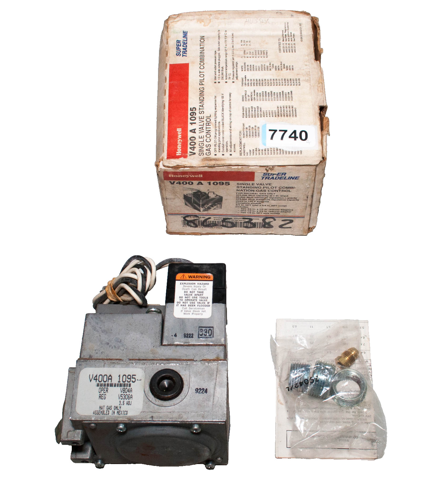 Honeywell V400A1095 Single Valve Standing Pilot Combination Gas Control