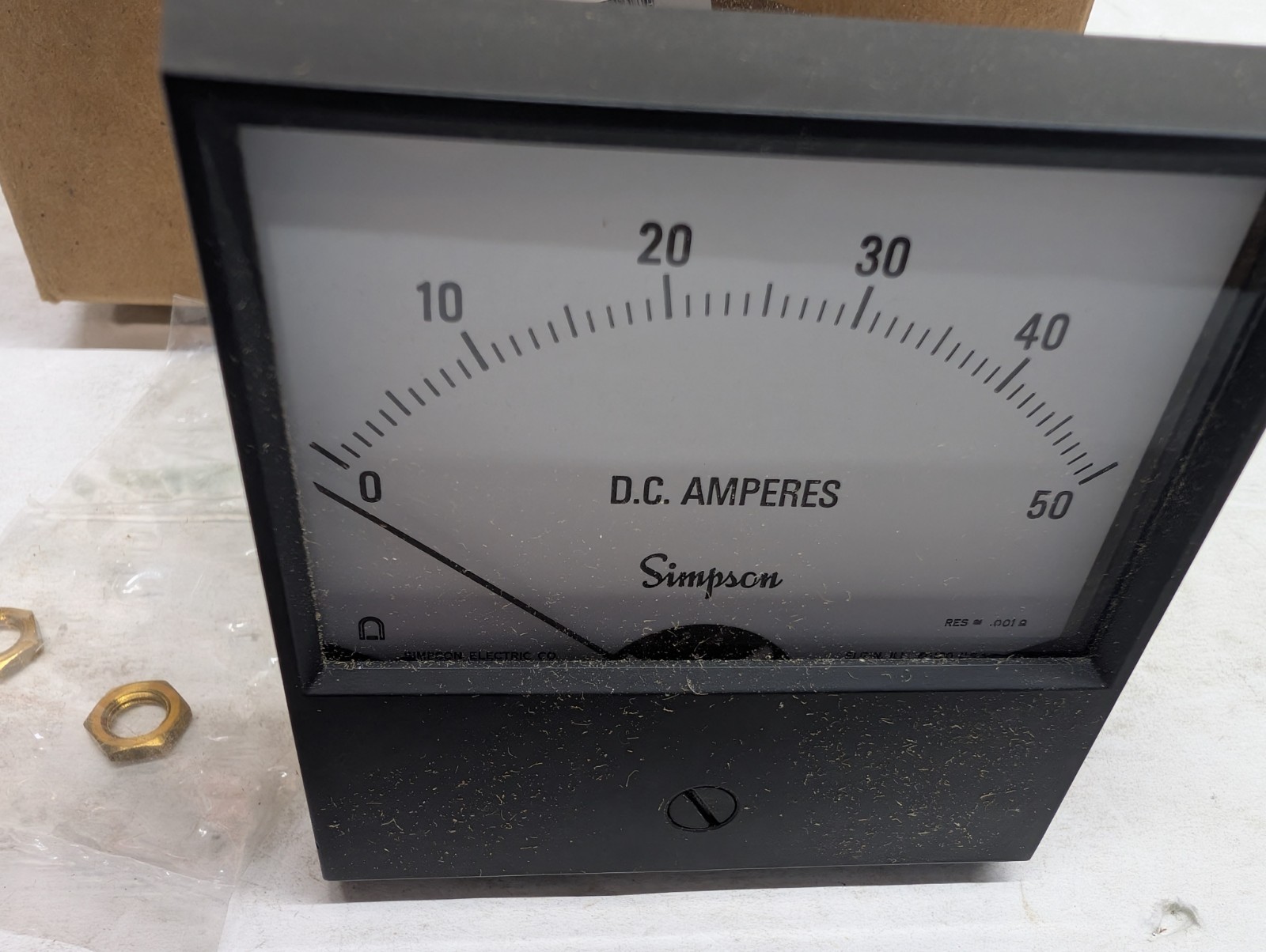 Simpson Ammeter 2123-17484 0-50A Panel Mount Military NOS