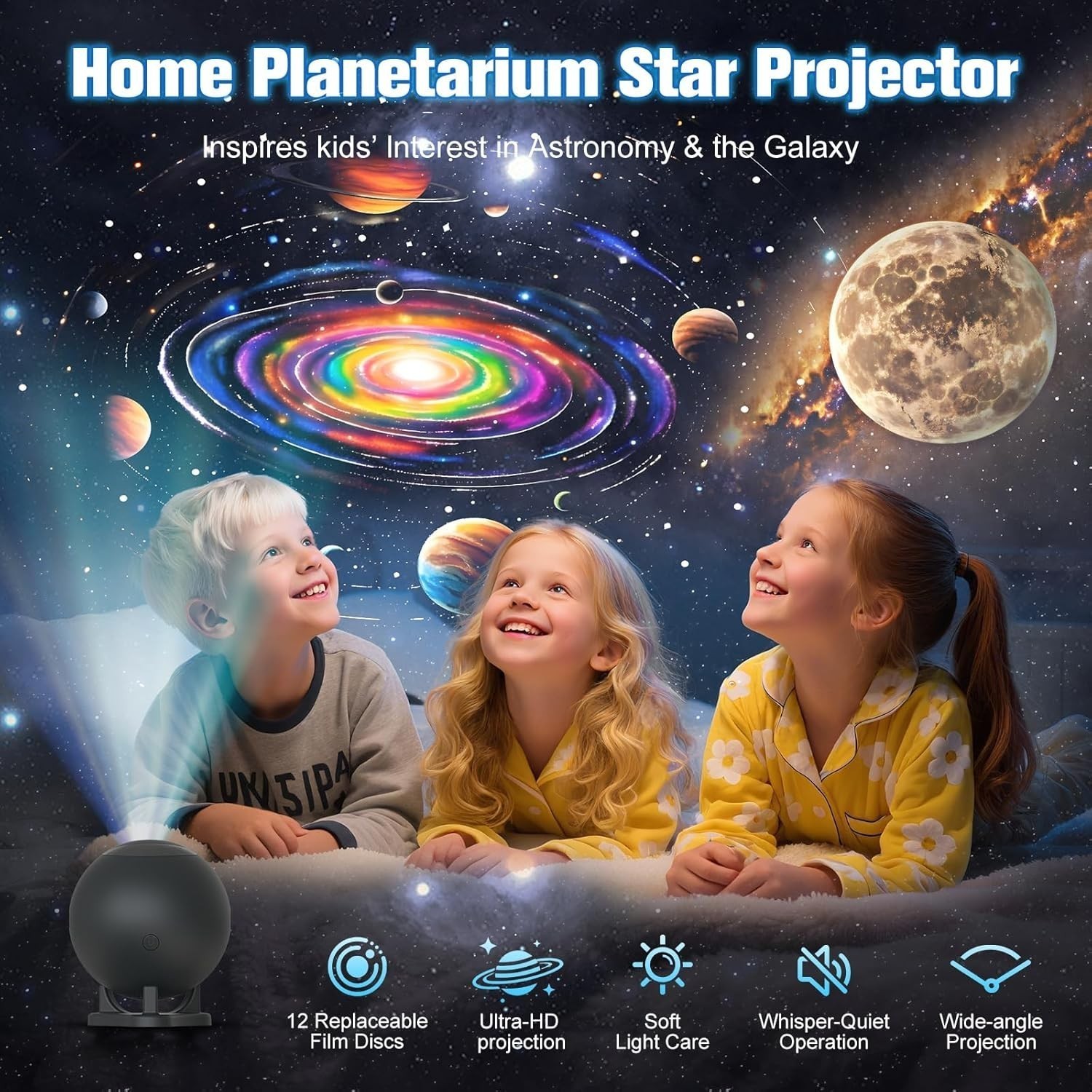 Galaxy Projector 12 in 1 Planetarium Star Projector Starry Night Light Nebula US