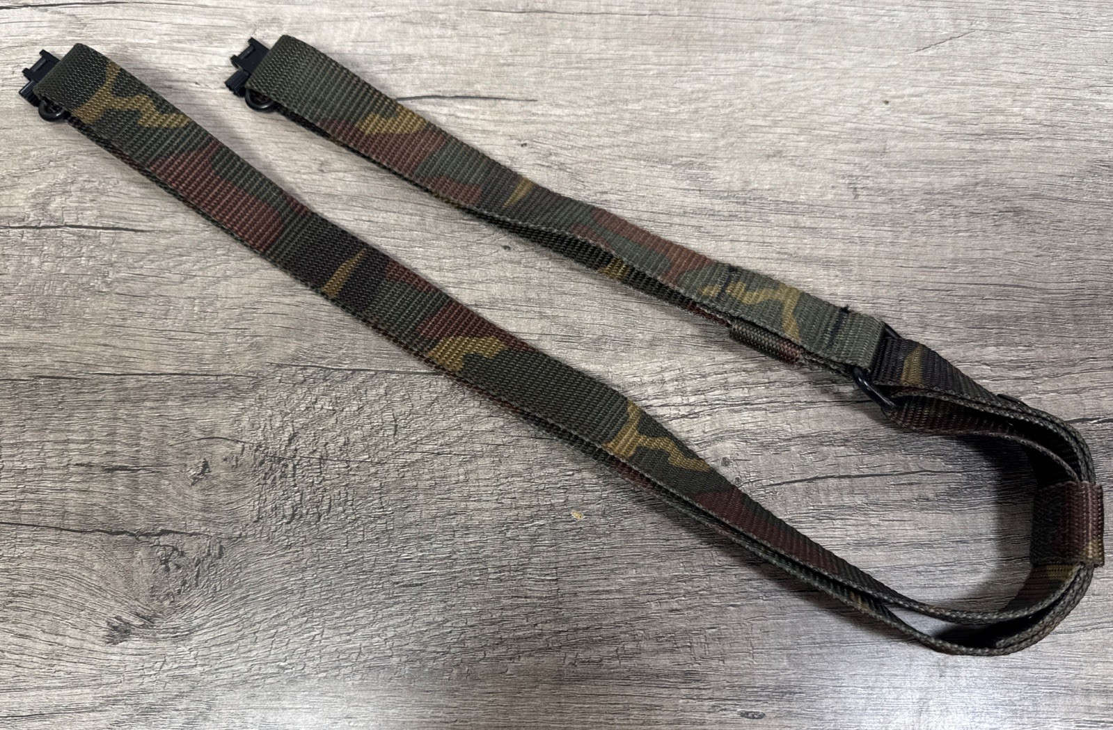 VTG 1" Woodland Camo Nylon Web Rifle Shotgun Firearm Shoulder Sling & Swivel Set