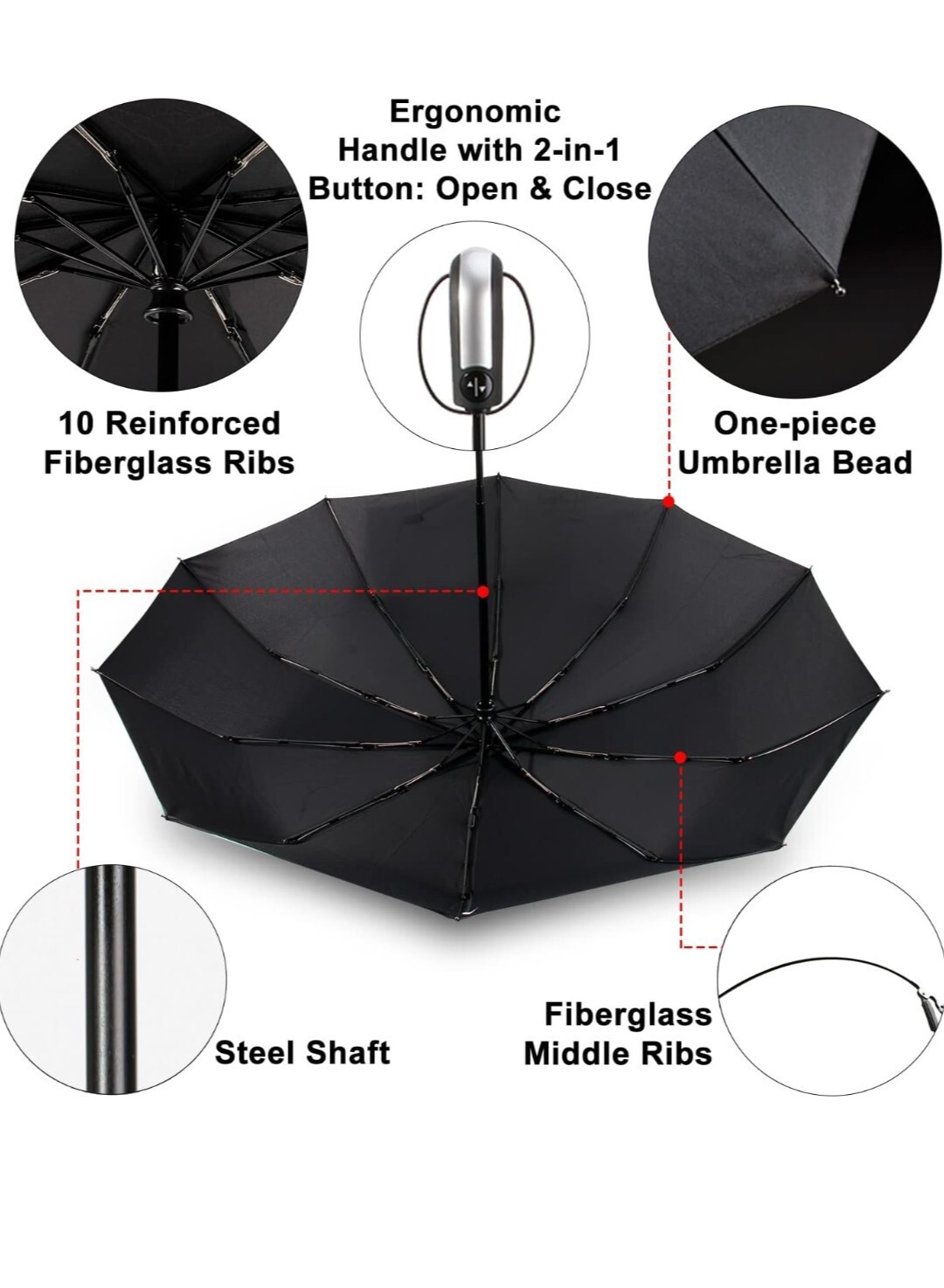 Stylish 3 Pack TradMall Travel Windproof Compact Umbrella