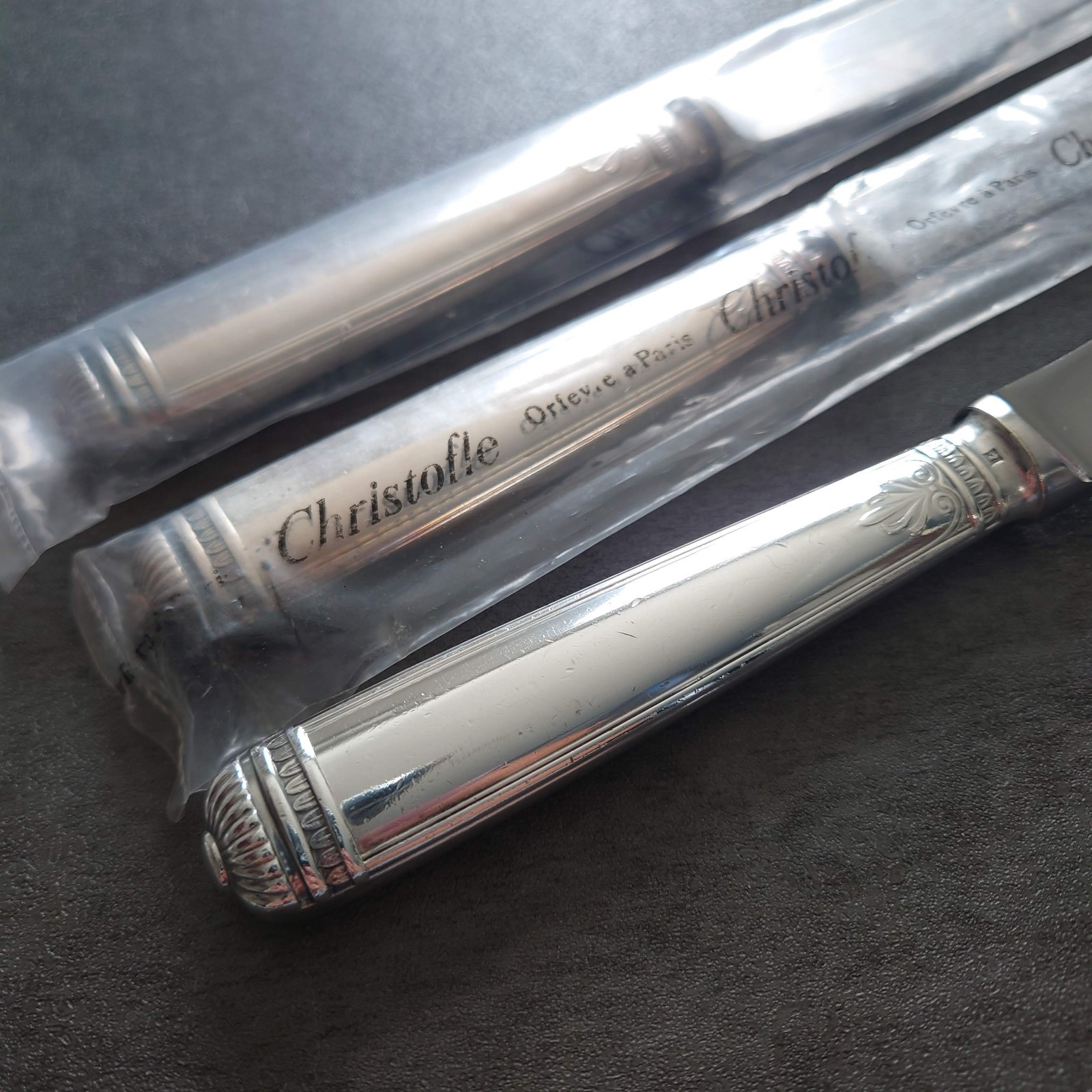 Christofle Malmaison 9pcs Silverplate Flatware Table Knife Fork Spoon Excellent