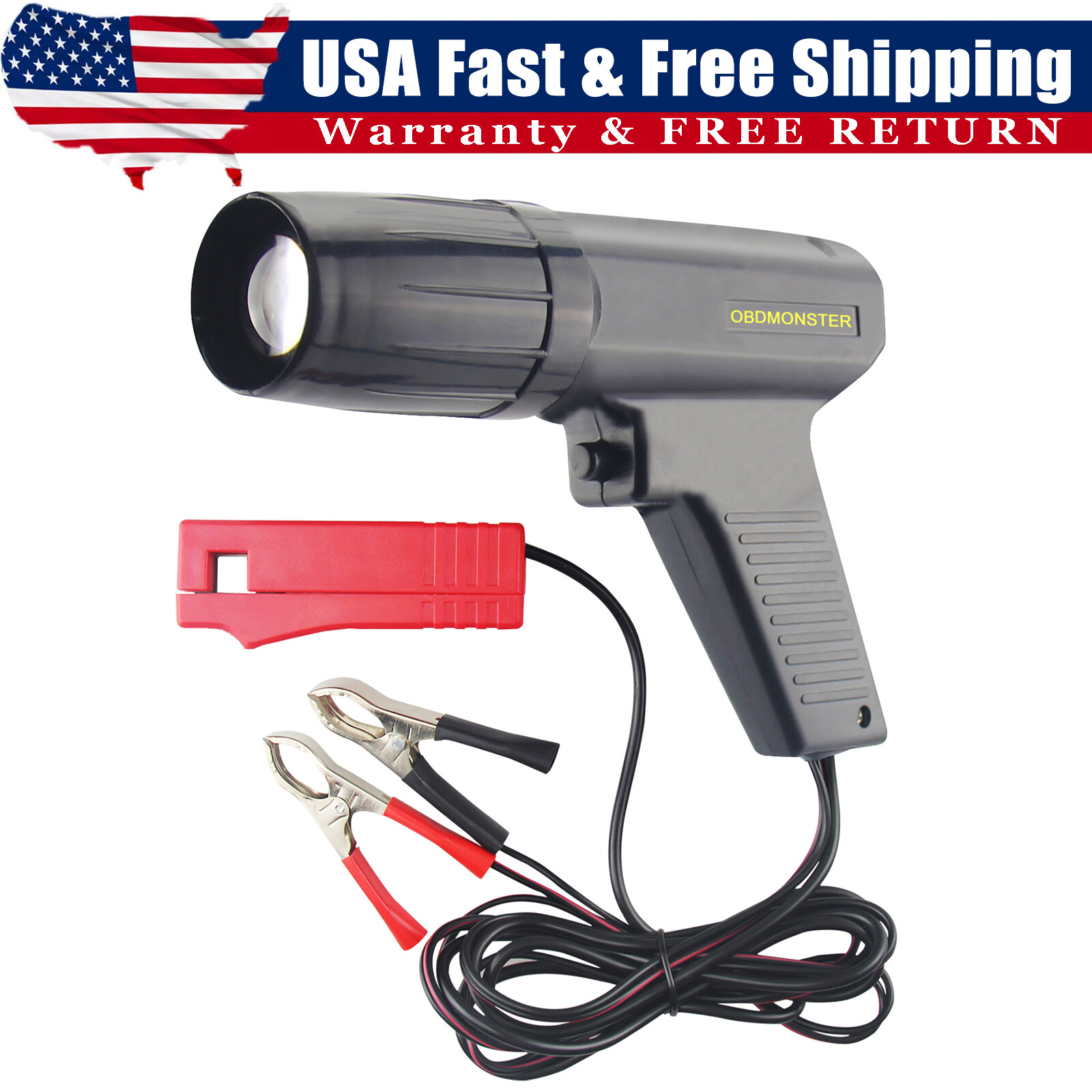 12 Volt Petrol Engine Professional Ignition Timing strobe lamp/Light Black