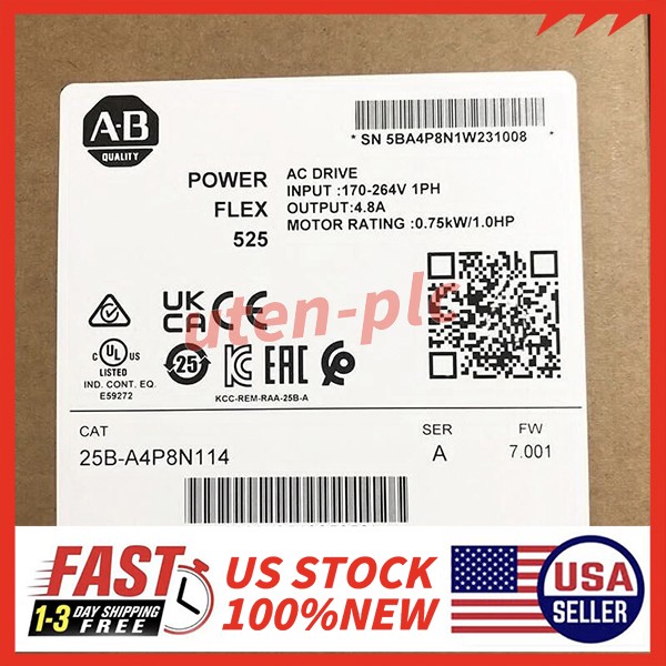 Brand New in Box! 25B-A4P8N114 AB PowerFlex 525 0.75kW (1Hp) AC Drive Spot Goods