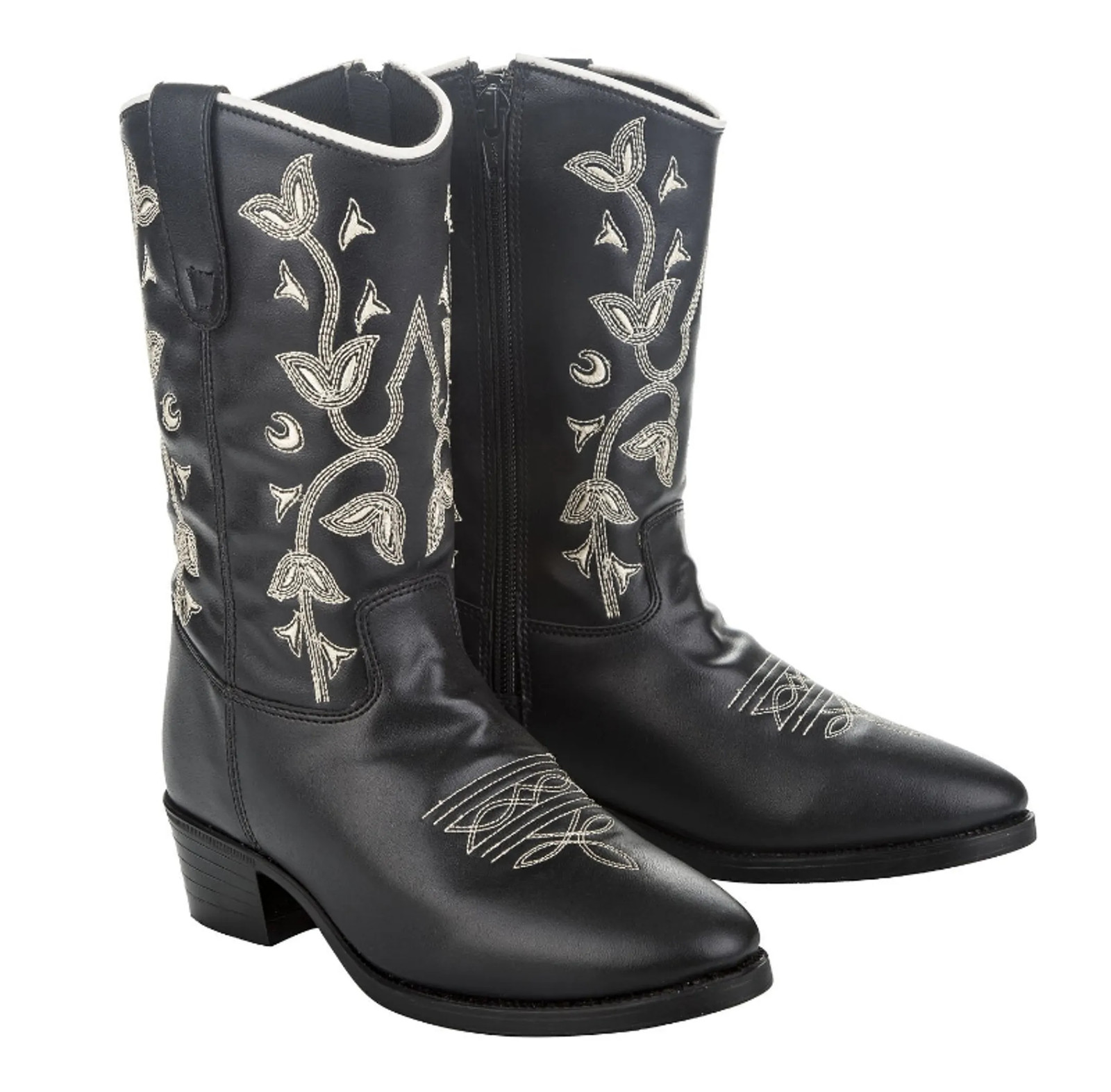 TuffRider Youth Black Floral Western Cowboy Boot