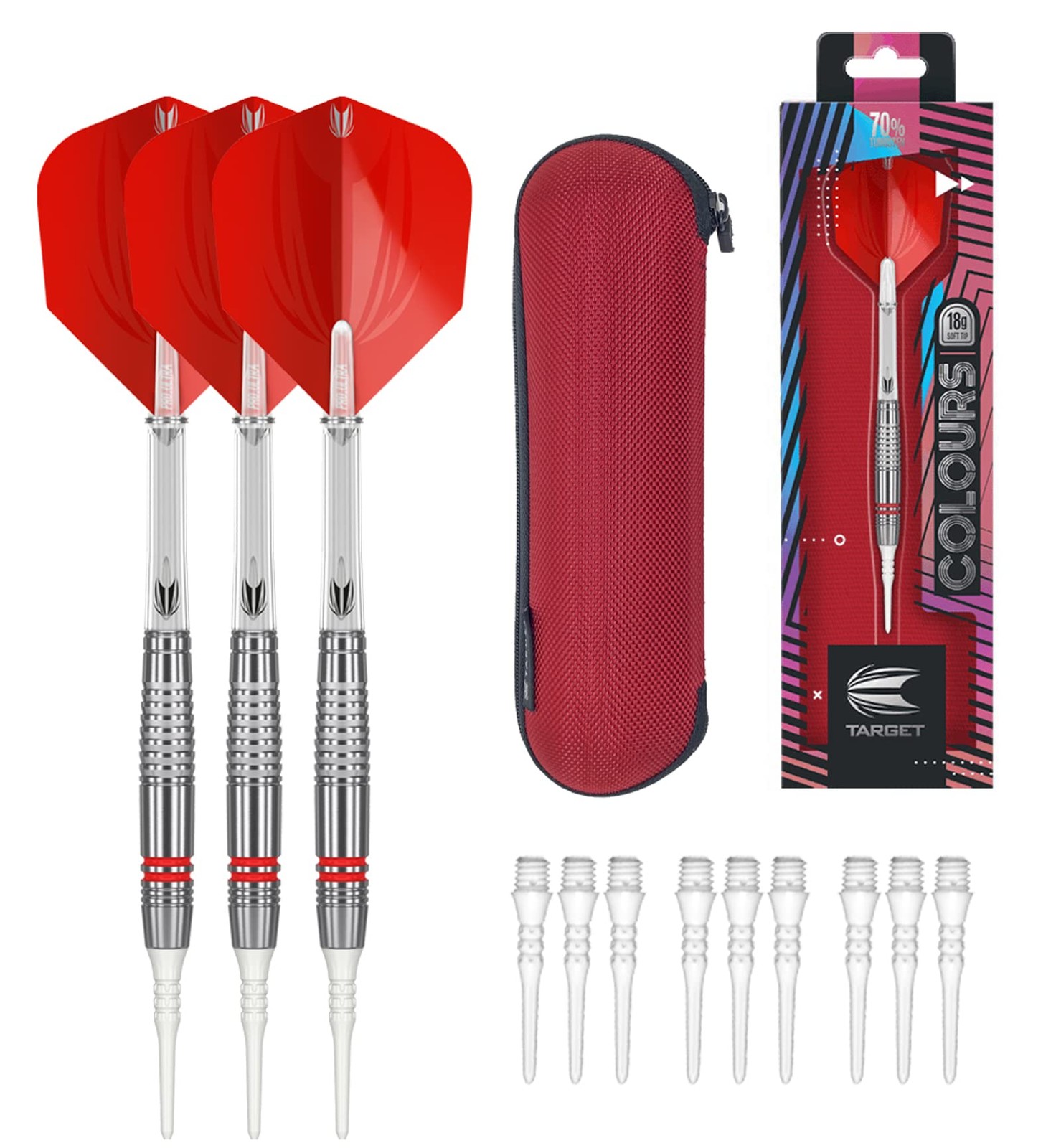 TARGET COLOURS3 Red Tungsten70% with dart case tad0672