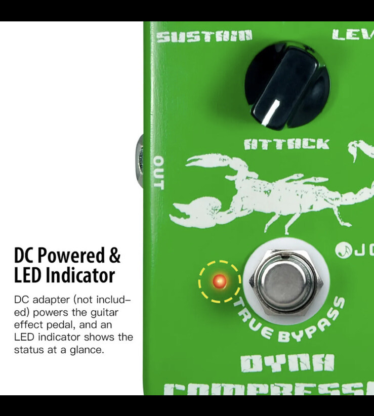 Joyo JF-10 Dyna Compressor Dynamic Compression Guitar Effects Pedal Comp