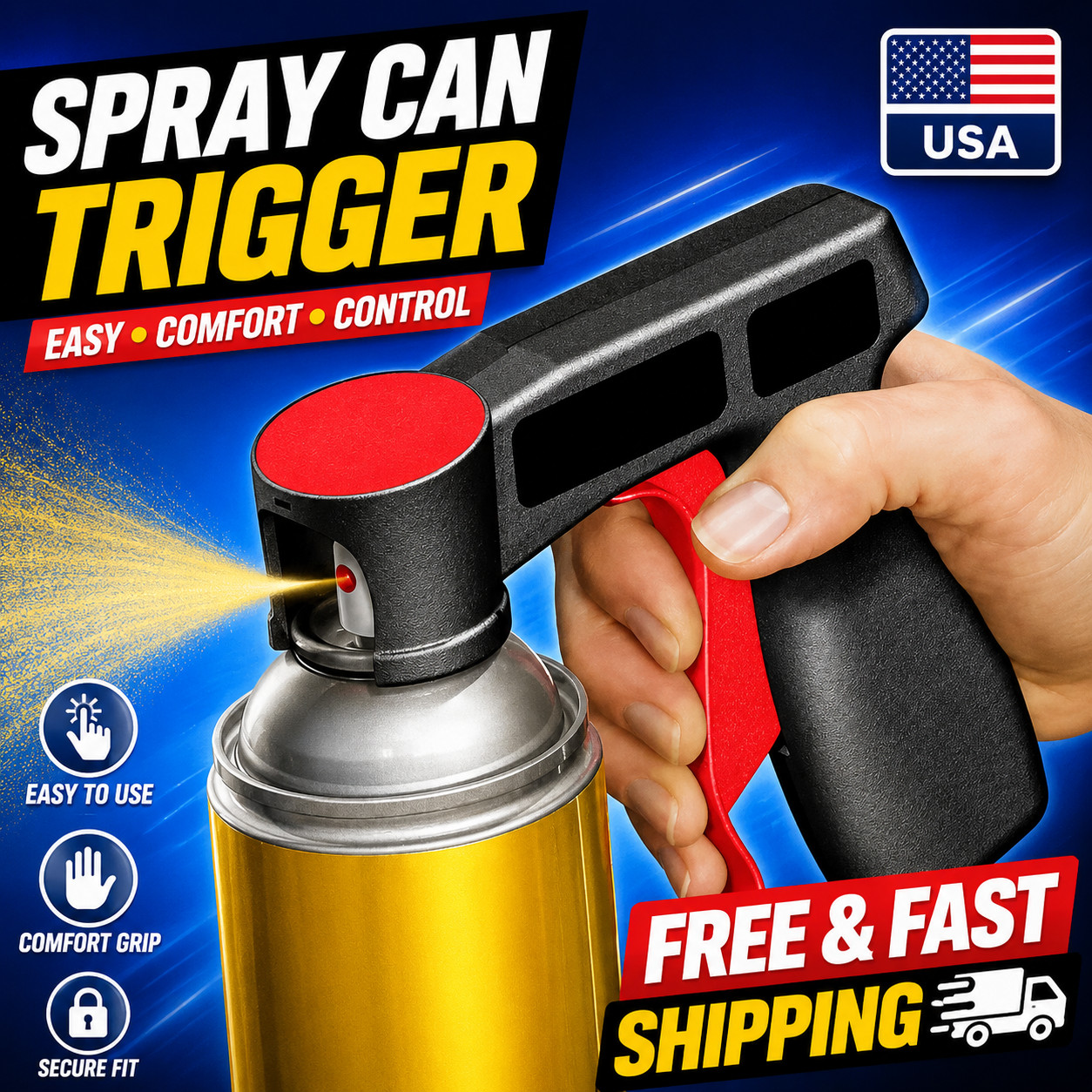 1Pc Portable Reusable Spray Paint Handle Universal Handheld Spray Gun