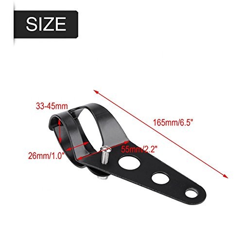 35-43mm Fork Headlight Mounting Bracket, Universal Motorcycle Headlight Black